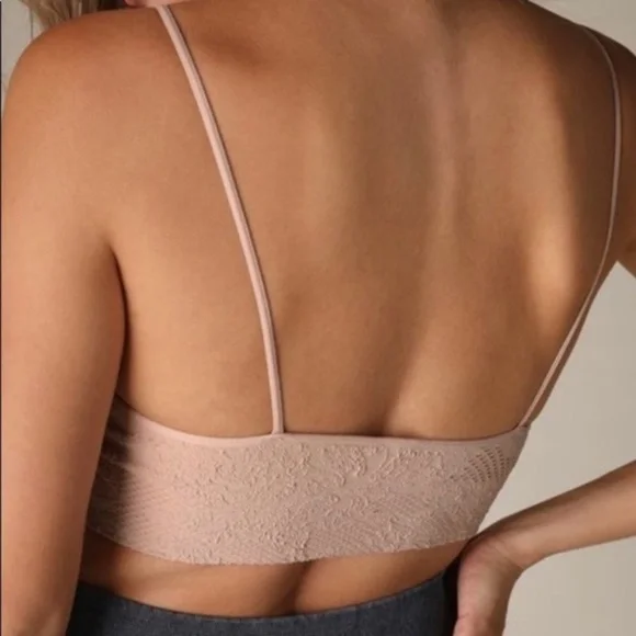SOLD OUT Iced Latte Lace Embroidered V Neck Bralette - Picture 4 of 5